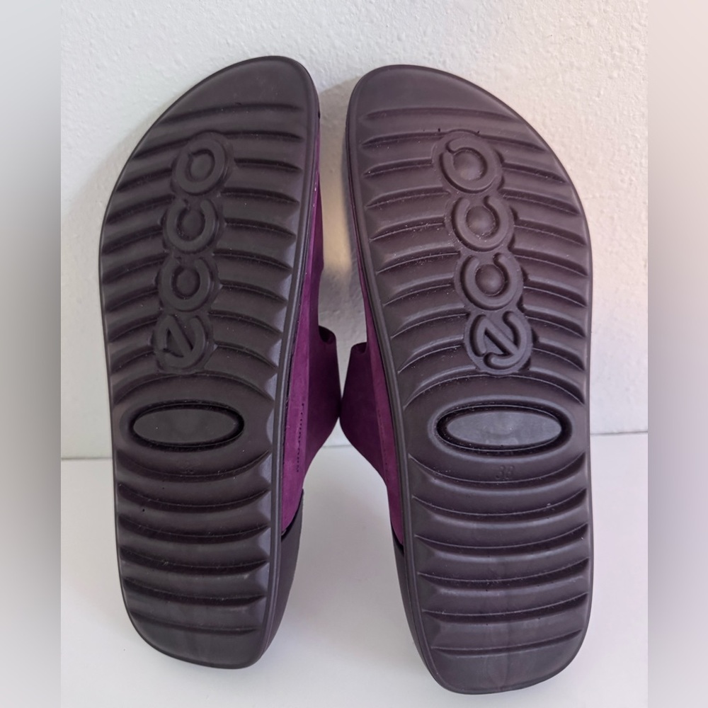 Ecco Purple Nubuck Slide Sandals - Picture 4 of 6